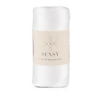 Sensy - Cuerda de poliéster de 2 mm, 251 yardas, 100 % polipropileno, cuerda de macramé, cuerda de ganchillo de 2 mm para bolsa de macramé, hilo de ganchillo para tejer (blanco)