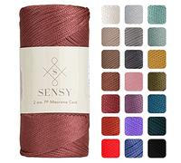 Sensy Premium - Cuerda de poliéster de 2 mm, 230 Metros, 100% Polipropileno, Cuerda de macramé, Cuerda de Ganchillo de 2 mm, Hilo de Ganchillo, Regalo para tejedor (Rosa Polvorienta)