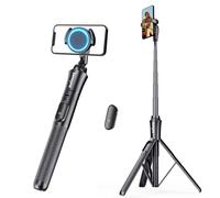 Sensyne Magstick - Trípode Selfie Todo en uno (157,5 cm, Soporte magnético para teléfono y Mando a Distancia inalámbrico extraíble, Compatible con MagSafe, Todos los teléfonos móviles
