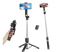 Sensyne Palo selfie de 53 pulgadas para teléfono, trípode de viaje extensible con control remoto desmontable para fotografía, selfies, compatible con todos los teléfonos celulares, color negro