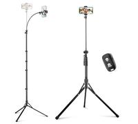 Sensyne Trípode para teléfono celular de 92 pulgadas, trípode para selfie con cuello de cisne flexible de 16.5 pulgadas, soporte superior para teléfono para grabación de video, fotografía, compatible