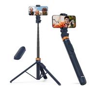 Sensyne Trípode para teléfono de 72 pulgadas, palo selfie extensible con soporte desmontable para teléfono compatible con todos los teléfonos celulares/cámara, color azul