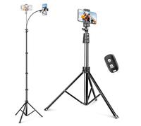 Sensyne Trípode para teléfono de 88 pulgadas, trípode para selfie con cuello de cisne flexible de 14.9 pulgadas, soporte superior para teléfono celular para grabación de video, fotografía, compatible
