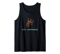 Sentarse En Cualquier Lugar Humor Surrealista Abstracto Visual Sátira Camiseta sin Mangas
