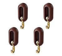Sentechx Ganchos de pared giratorios de 4 piezas, ganchos autoadhesivos resistentes, ganchos de pared autoadhesivos multifuncionales sin clavos, para baño y cocina (Nogal)