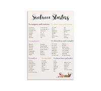 Sentence Starters Poster High School English Classroom Grammar Wall Art Canvas Print for Bedroom(Unframed,08x12inch(20x30cm))