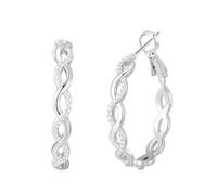 Senteria 925 Sterling Silver Earrings Hoops for Women Lightweight Twisted Hoop Earrings With Cubic Zirconia Hypoallergenic Hoops Earrings for Girls (20/30/40MM)