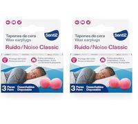Senti2 Tapones oidos ruido dormir - Cera 6 uds (3 pares) (Paquete de 2)