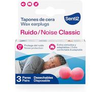 Senti2 Tapones oidos ruido dormir - Cera 6 uds (3 pares) - paquete de 2