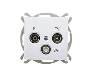 Sentia 59068431343 - Enchufe de antena RD/TV/SAT, sin marco, IP20, color blanco, 1453-10, rodillo eléctrico electroplast