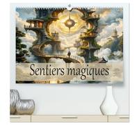 Sentiers magiques (Calendrier mural 2026 DIN A2 vertical) calendrier de bureau: Un voyage annuel à travers un monde magique et surréaliste.