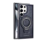 Sentiment Value Leather Phone Case for Samsung Galaxy S24 Ultra Compatible with MagSafe, Business Magnetic Anti-Fall Bracket Protective Case for Samsung Galaxy S24 S23 Series (S25ultra,Blau)
