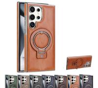 Sentiment Value Leather Phone Case, Sentiment Value Magnetic Anti-Fall Bracket Protective Case, Sentimentvalue for Samsung S25 S24 S23 Ultra Plus (S25,Brown)