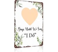Sentimental I Do Sign Wedding Countdown Aluminum Metal for Bridal Suite 8 X 12 in
