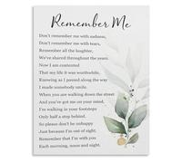 Sentimental Wall Art Remember Me Poem Canvas Poster for Bedroom Living Room Home Decor(Framed,08x12inch(20x30cm))