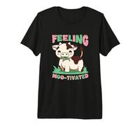 Sentirse mo-tivado Lindo Vaca Juego de Palabras motivación Camiseta Premium