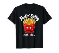 Sentirse Salado Divertido Papas Fritas Dibujos Animados Fry Lover Gráfi Camiseta gráfica económica, Hombre, Negro, M