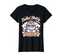 Sentirse Slotty Hoy Gambling Casino Funny Slot Machine Cat Camiseta