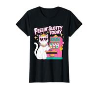 Sentirse Slotty Hoy Gambling Slot Machine Funny Casino Cat Camiseta