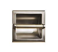 SENTO - Portarrollos de Papel higiénico Dorado Empotrado, montado en la Pared, Soporte de Metal Resistente con Soporte de Montaje Trasero, en Pared, fácil instalación, níquel Satinado