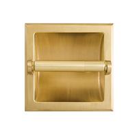 SENTO - Portarrollos de Papel higiénico estándar empotrable, de Metal Resistente, montado en la Pared, con Soporte de Montaje Trasero, en Pared, fácil instalación, latón Satinado