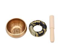 Sentón Tranquilo Servicio Larga Vida Canting Bowl, Pacífica Voz Homming Hammering Enchanting Sound Meditation Kit con Tazón de Cobre Rojo y Madera de Durazno, para Relajarse,