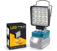 Sentoo Lámpara con batería para Makita 18 V, 48 W, 4800 lm, luz de trabajo LED inalámbrica, con batería, luz de inundación portátil con 2 modos de brillo, mini lámpara para trabajos de mantenimiento