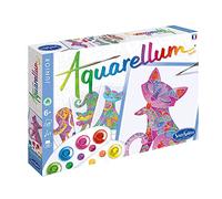 Sentosphere 3906512 Aquarellum Junior - Juego de Acuarela para niños, diseño de Gatos, Kit Creativo, Juego de Manualidades, Juego de Pintura a Partir de 6 años