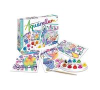 Sentosphère - Aquarellum - Los pájaros vuelan - Kit de Pintura mágica para niños - Actividad Creativa - Acuarela con 3 Cuadros de 32,5 x 25 cm - A Partir de 7 años - Fabricado en Francia - 6395
