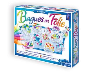 Sentosphère - Bagues en Folie - Kit de Manualidades Creativas - Pintura para vidrieras - para Crear 12 Anillos de plexiglás - Actividad Manual - niños a Partir de 7 años - Fabricado en Francia - 811
