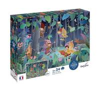 Calypto 3907703 Elfos, 2 x 24, Juego Tacto Suave, con Piezas Grandes y Superficie Aterciopelada, Incluye póster de puzle, para niños a Partir de 3 años, Cuento de Hadas, fantasía, Color