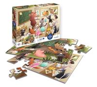 Sentosphère - Dos Rompecabezas de 24 Piezas - ¡Viva la Escuela! - Puzzle para Niños Desde 3 años - Impresión en 7 Colores - Tacto Sedoso - Caja compacta ecológica - Fabricado en Francia
