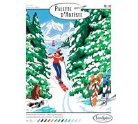 Sentosphère - En los Alpes - Kit de Pintura por Números Adultos y Adolescentes - Lienzo 16 Colores, Pinceles y Paleta - Manualidades DIY Relajantes - Regalo Creativo - Fabricado en Francia