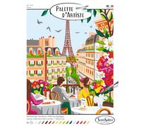 Sentosphère - París - Kit de Pintura por Números Adultos y Adolescentes - Lienzo 16 Colores, Pinceles y Paleta - Manualidades DIY Relajantes - Regalo Creativo - Fabricado en Francia