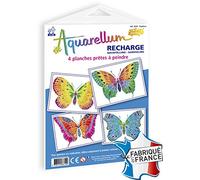 Sentosphère - Recarga Aquarellum Junior - Mariposas - Recarga Cartas Aquarellum - Kit de Pintura - Pintura acuarellable mágica - A Partir de 7 años - Fabricado en Francia