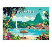 Sentosphère - Rompecabezas de 1000 Piezas - Ilustraciones - Polinesia Francesa - Impresión en 7 Colores - Tacto Sedoso Caja ecológica - Fabricado en Francia