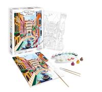 Sentosphère - Venecia - Kit de Pintura por Números Adultos y Adolescentes - Lienzo 16 Colores, Pinceles y Paleta - Manualidades DIY Relajantes - Regalo Creativo - Fabricado en Francia
