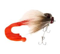 Señuelo Artificial de Pesca, Pelo de Ciervo, ratón, Larva Suave, anzuelos Poco Profundos, Cebo para Lucio, 85g, Cebo Blanco para Lucio