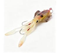 Señuelo Artificial Suave de la Pesca, Pulpo Ultravioleta Luminoso 3D Ojos Accesorio Realista del señuelo del Calamar Cebo Accesorio de Aparejos de Pesca(1#)