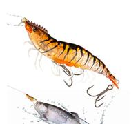 Señuelo de 9 cm con camarón realista que los peces se ponen en el azote - Señuelo suave fluorescente reflectante para agua, bagre, salmón, playa y muelle