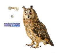 Señuelo de búho falso acrílico para disuasorio de pájaros, decoración realista para asustar pájaros para jardín, patio, balcón, adorno de control de plagas al aire libre resistente a la intemperie y