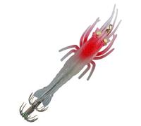 Señuelo de calamar fosforescente, señuelo realista fosforescente - Cebo artificial de camarón - para lanzar el borde y los muelles, principiantes, apasionados, expertos, padres, maridos