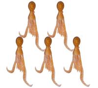 Señuelo de calamar - Señuelo de calamar, señuelos 5 piezas Juego de cebo de pesca de agua salada | Cebo de pesca de 5 piezas, muy elástico, efectivo, juego de cebo fácil de atrapar para lucio y muskie