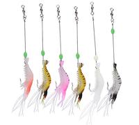 Señuelo de camarón Artificial de Alta simulación, Suave y Luminoso, con Anzuelo para Trucha, Perca, salmón, Silicona, 6 Unidades, 8 cm