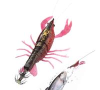 Señuelo de camarón | Cebo Artificial Luminiscente pequeño - Señuelos Jig Calmar para Agua Dulce - para Trucha Bar Salmón Pescado Pescado en Agua Salada y Dulce para