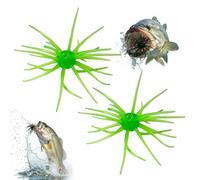 Señuelo de criatura tentáculo, 2 piezas de cebo suave flotante de erizo de mar, 6 cm, señuelos de pesca de dados realistas con múltiples tentáculos para trucha, lubina, crappie