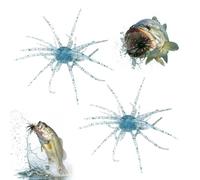 Señuelo de criatura tentáculo, 2 piezas de cebo suave flotante de erizo de mar, 6 cm, señuelos de pesca de dados realistas con múltiples tentáculos para trucha, lubina, crappie