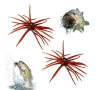 Señuelo de criatura tentáculo, 2 piezas de cebo suave flotante de erizo de mar, 6 cm, señuelos de pesca de dados realistas con múltiples tentáculos para trucha, lubina, crappie