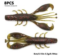 Señuelo de langosta 3D de 8/10 piezas con diseño de natural, realista con acción de vibratoria, , para , dorada y pesca en - artificial de plástico duradero con de manchas, para pesca en y
