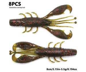 Señuelo de langosta 3D de 8/10 piezas con diseño de natural, realista con acción de vibratoria, , para , dorada y pesca en - artificial de plástico duradero con de manchas, para pesca en y
